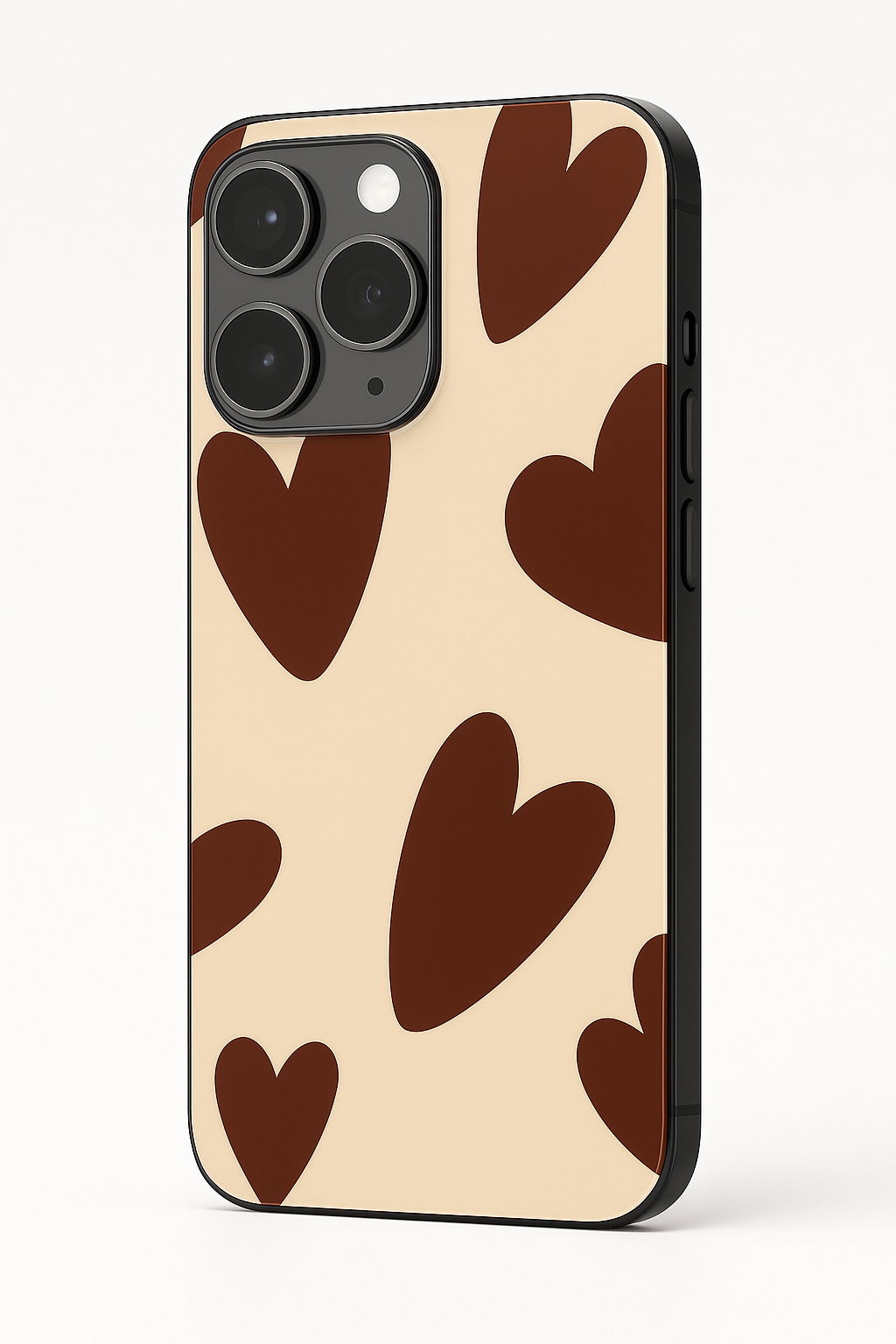 Chocolate Hearts Premium Glass Back Cover For iPhone 13,14,15,16 Models | 4K Permanent Prints | Gloss Finish