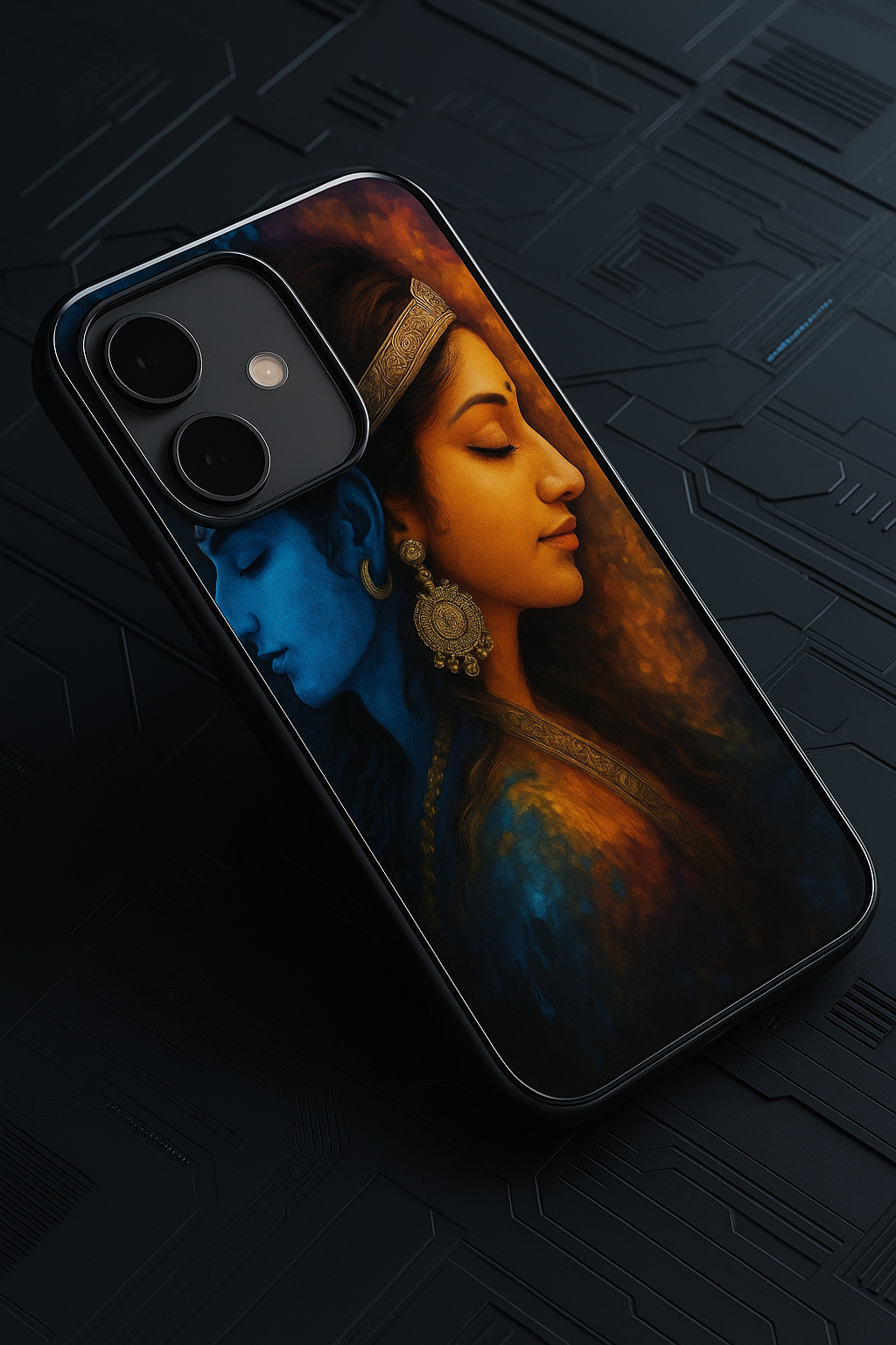Mahadev Eternal Bond Premium Glass Back Cover For iPhone 13,14,15,16 Models | 4K Permanent Prints | Gloss Finish