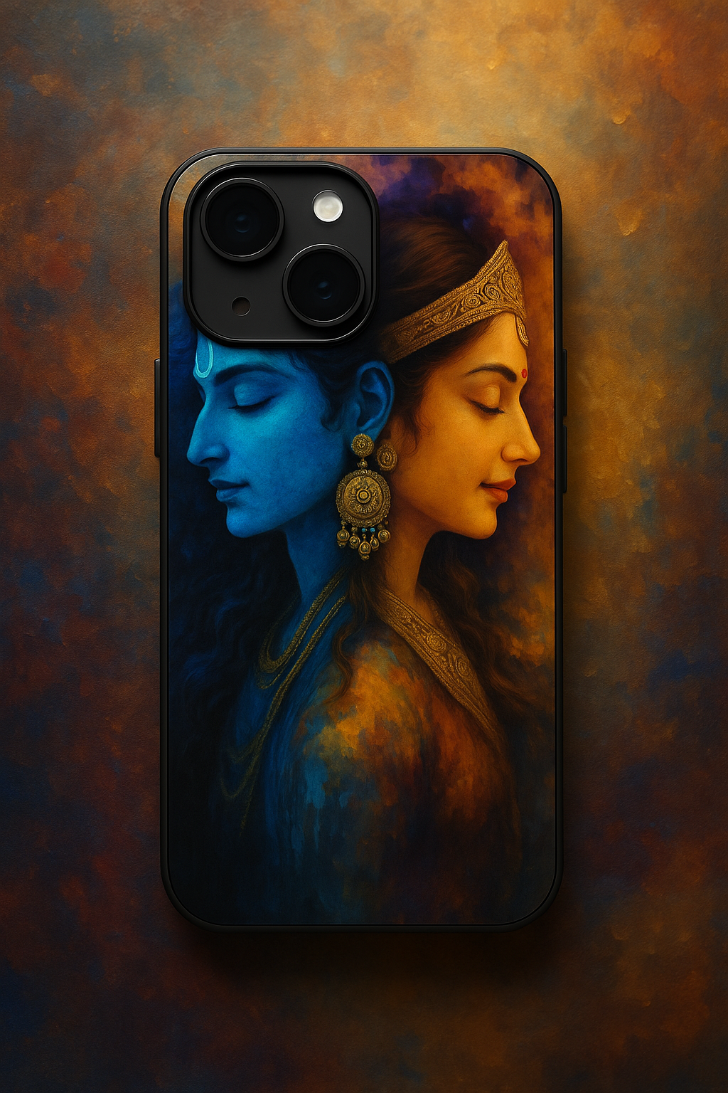 Mahadev Eternal Bond Premium Glass Back Cover For iPhone 13,14,15,16 Models | 4K Permanent Prints | Gloss Finish