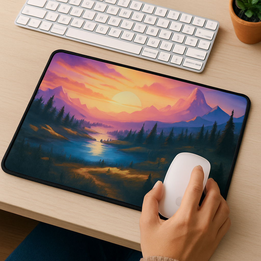 Printed Mouse Pad| Silicon Base | Scenic Beaut Graphic | Available in Size - Small, Large