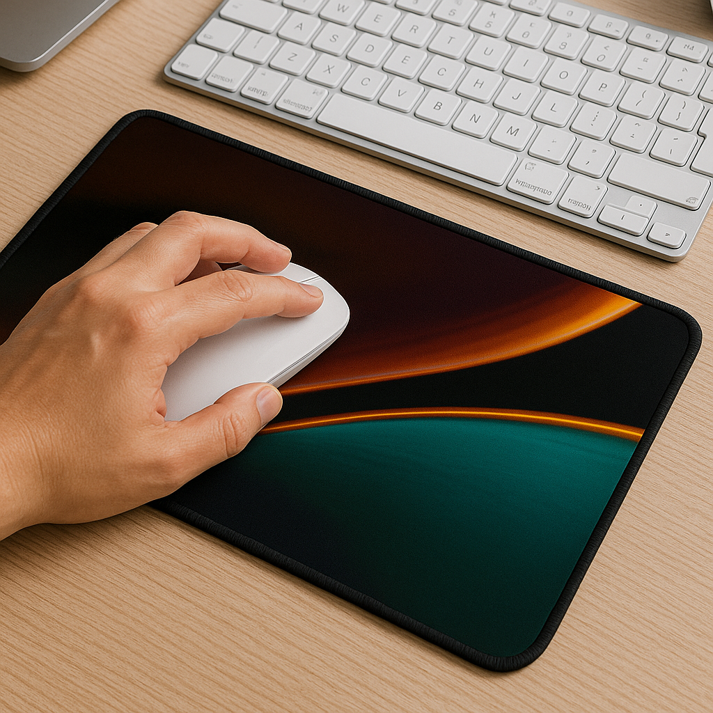 Printed Mouse Pad| Silicon Base | Abstract Lines Graphic | Available in Size - Small, Large