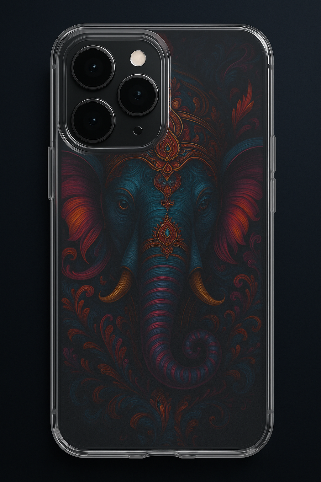 Lord Ganesha Premium Glass Back Cover For iPhone 13,14,15,16 Models | 4K Permanent Prints | Gloss Finish
