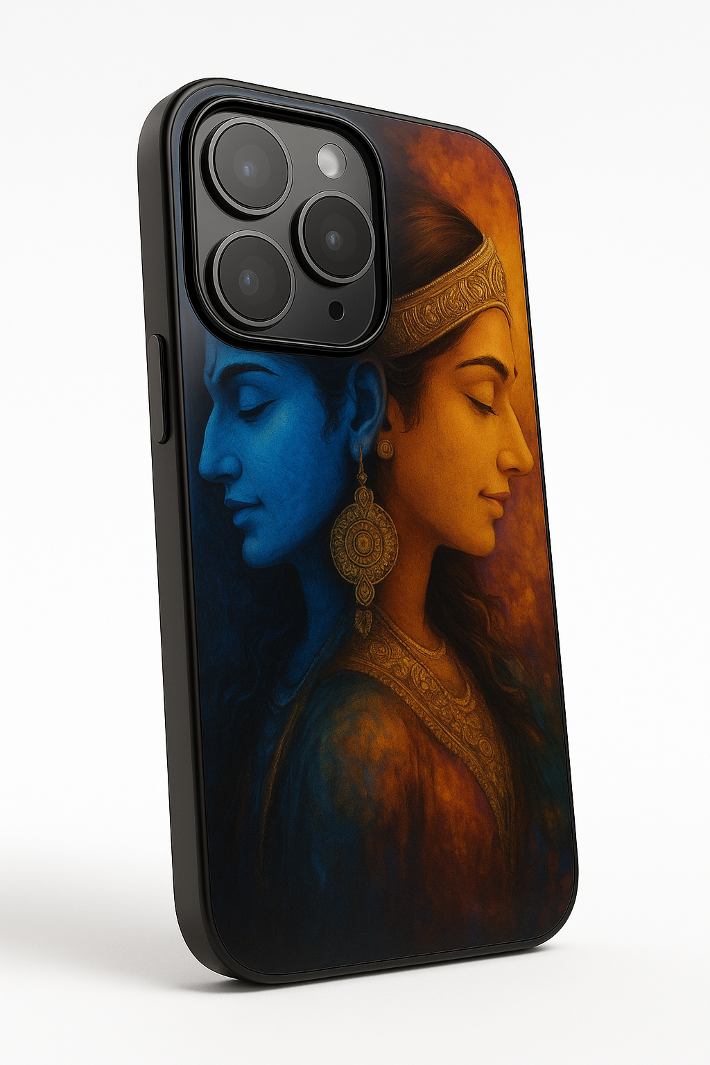 Mahadev Eternal Bond Premium Glass Back Cover For iPhone 13,14,15,16 Models | 4K Permanent Prints | Gloss Finish
