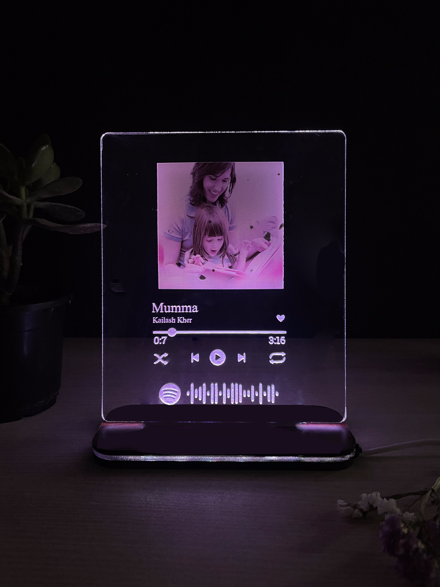 Personalized LED Side Table Lamp | Spotify Song and Image Customized | NO COD