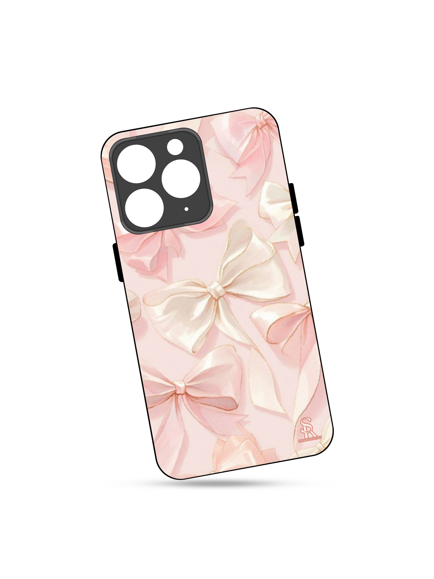 Silky Bow Premium Glass Back Cover For iPhone 13,14,15,16 Models | 4K Permanent Prints | Gloss Finish