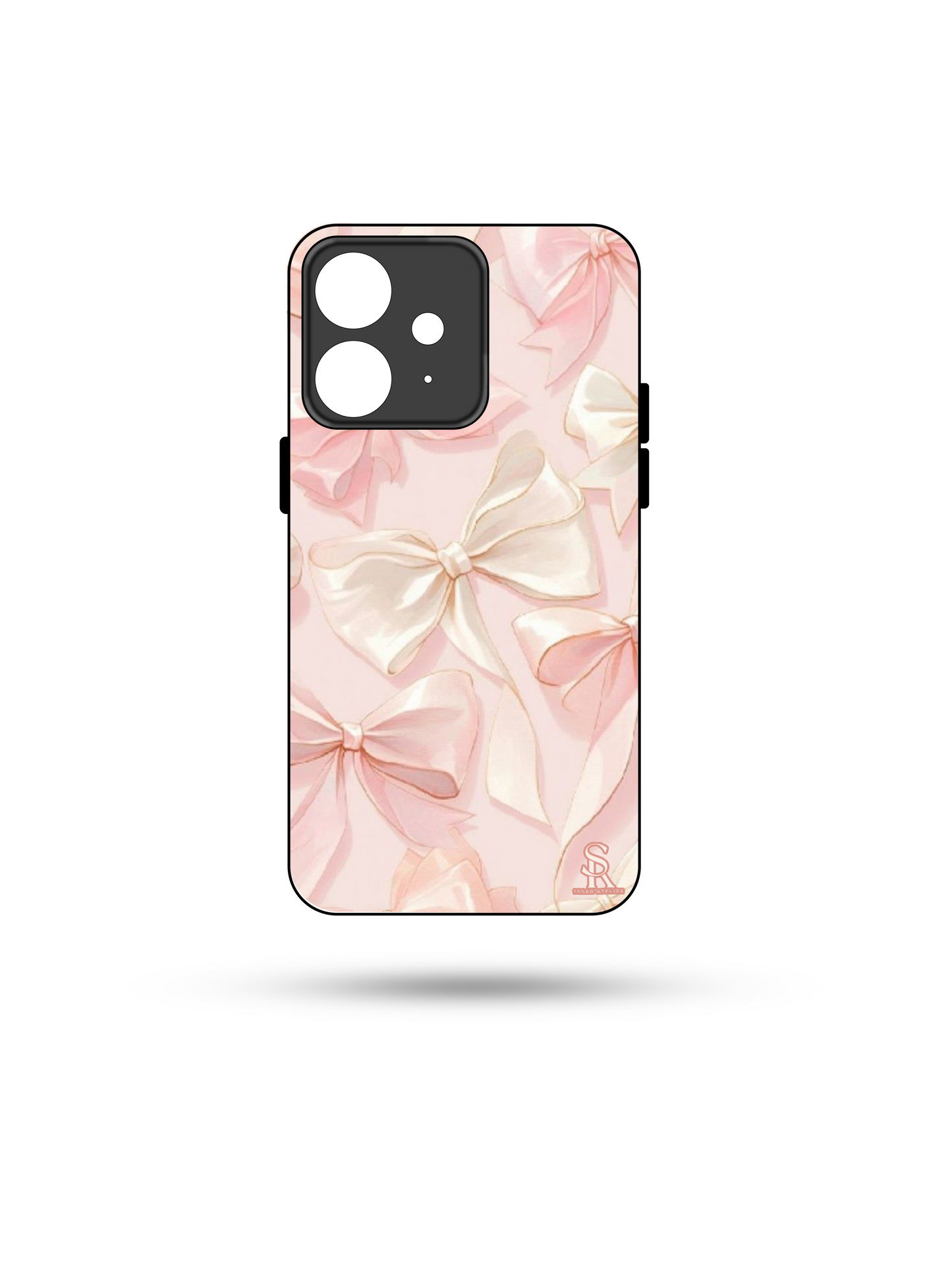 Silky Bow Premium Glass Back Cover For iPhone 13,14,15,16 Models | 4K Permanent Prints | Gloss Finish