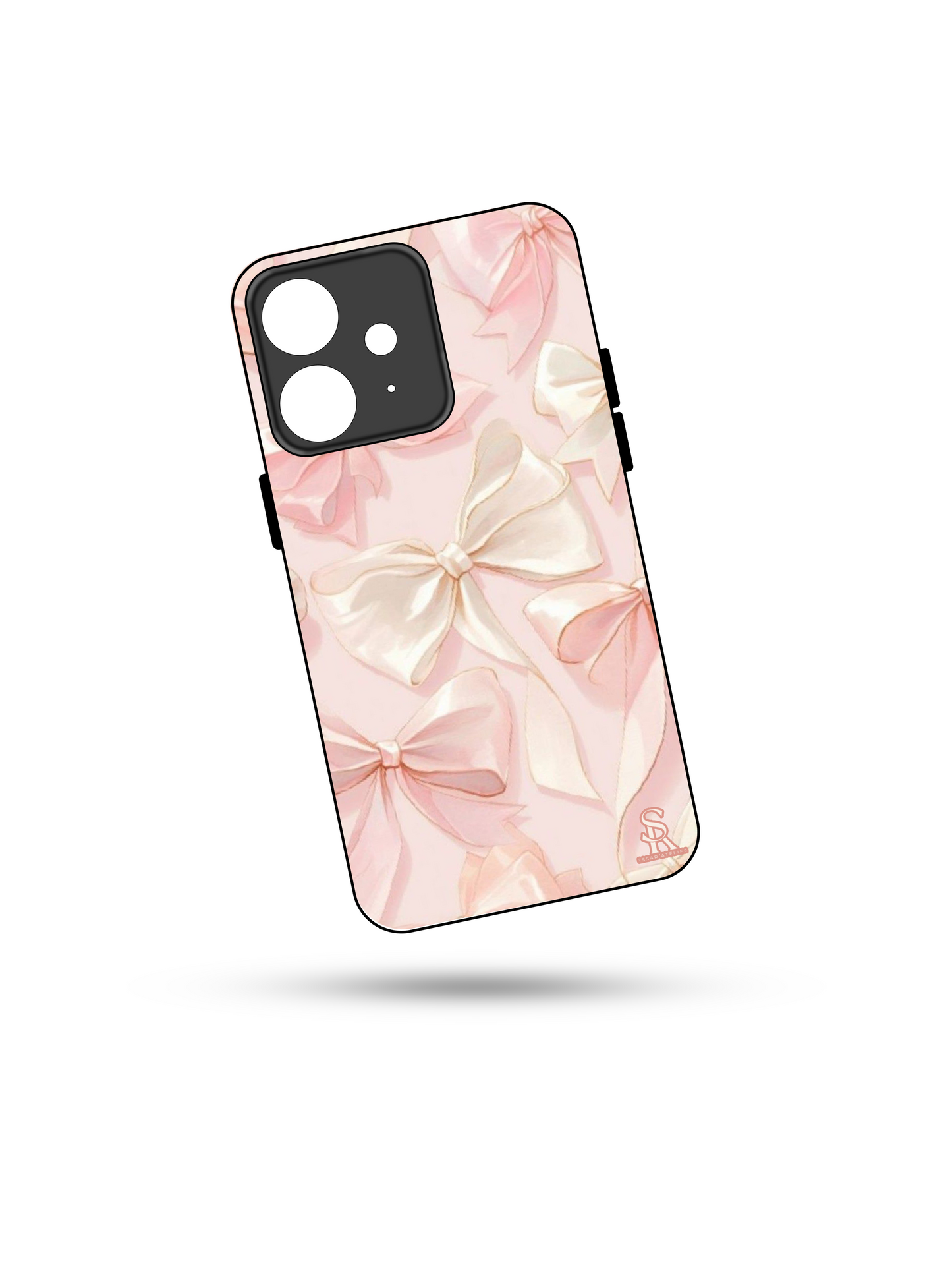 Silky Bow Premium Glass Back Cover For iPhone 13,14,15,16 Models | 4K Permanent Prints | Gloss Finish