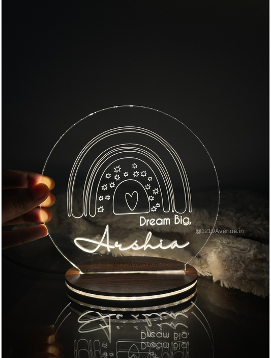 Personalized LED Side Table Lamp| Dream Big Name Customized| NO COD