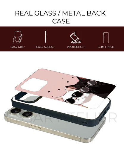 Cool Cats Premium Glass Back Cover For iPhone 13,14,15,16 Models | 4K Permanent Prints | Gloss Finish