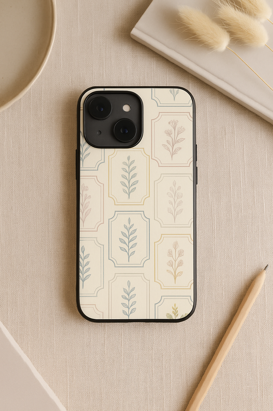 The Petal Grid Premium Glass Back Cover For iPhone 13,14,15,16 Models | 4K Permanent Prints | Gloss Finish
