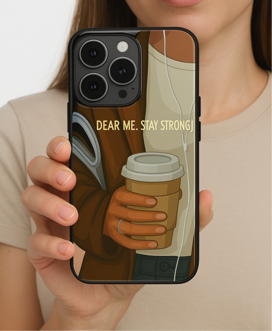 Stay Strong  Premium Glass Back Cover For iPhone 13,14,15,16 Models | 4K Permanent Prints | Gloss Finish