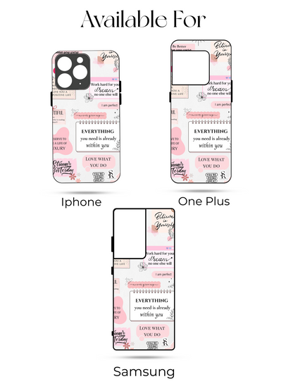 Manifestation Premium Glass Back Cover For iPhone 13,14,15,16 Models | 4K Permanent Prints | Gloss Finish