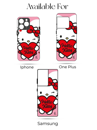Hello Kitty Premium Glass Back Cover For iPhone 13,14,15,16 Models | 4K Permanent Prints | Gloss Finish