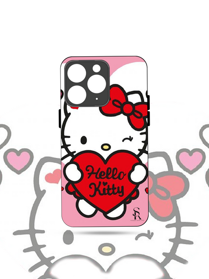 Hello Kitty Premium Glass Back Cover For iPhone 13,14,15,16 Models | 4K Permanent Prints | Gloss Finish