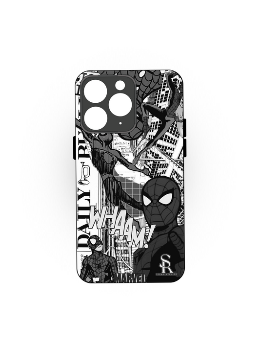 Spider-Man Comic Premium Glass Back Cover For iPhone 13,14,15,16 Models | 4K Permanent Prints | Gloss Finish