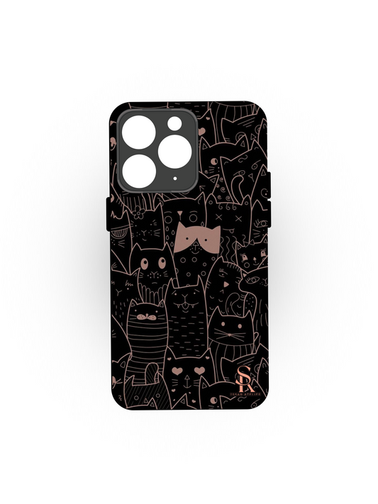 Meow You Too Premium Glass Back Cover For iPhone 13,14,15,16 Models | 4K Permanent Prints | Gloss Finish