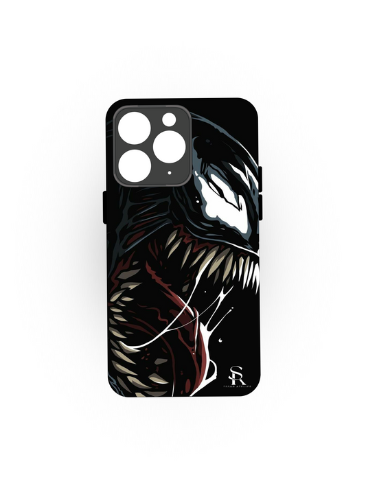 VENOM-ous Theme Premium Glass Back Cover For iPhone 13,14,15,16 Models | 4K Permanent Prints | Gloss Finish