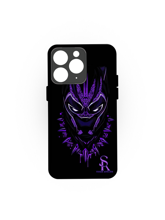 Black Panther Premium Glass Back Cover For iPhone 13,14,15,16 Models | 4K Permanent Prints | Gloss Finish