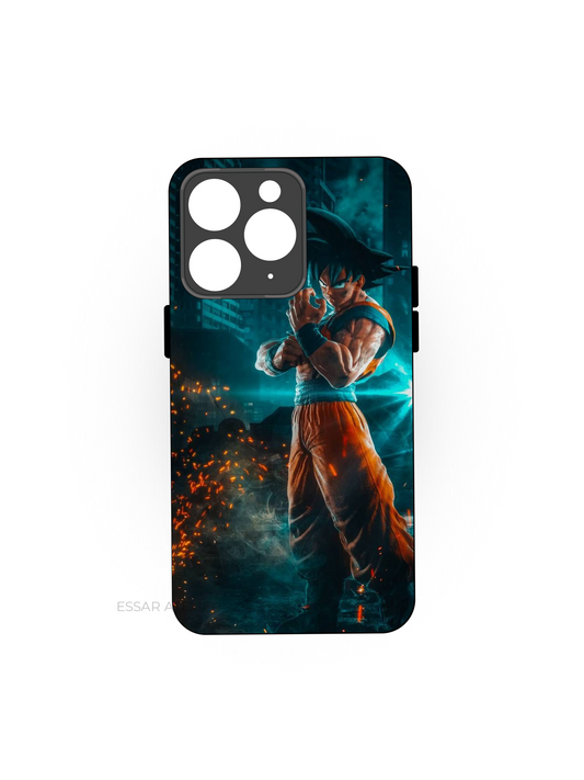 Fiercy Goku  Premium Glass Back Cover For iPhone 13,14,15,16 Models| 4K Permanent Prints | Gloss Finish
