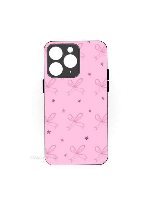 Sparkling Bows Premium Glass Back Cover For iPhone 13,14,15,16 Models | 4K Permanent Prints | Gloss Finish