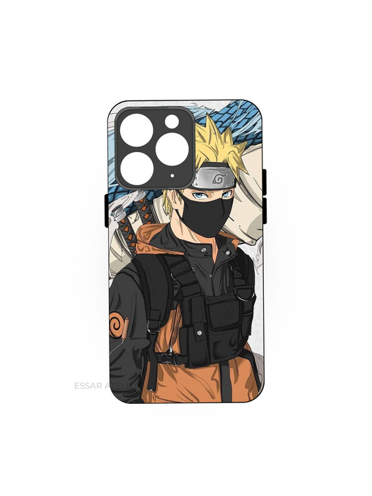 Stealthy Naruto Premium Glass Back Cover For iPhone 13,14,15,16 Models | 4K Permanent Prints | Gloss Finish