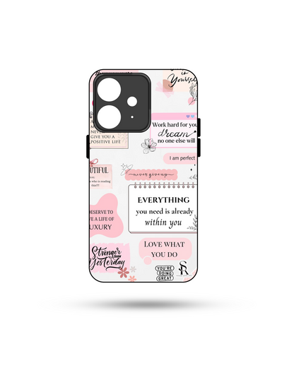 Manifestation Premium Glass Back Cover For iPhone 13,14,15,16 Models | 4K Permanent Prints | Gloss Finish