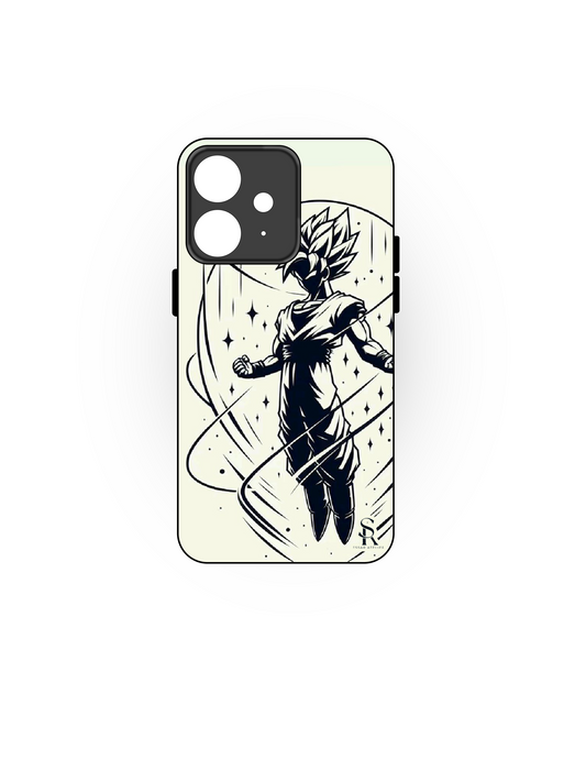 Goku Power-Up Premium Glass Back Cover For iPhone 13,14,15,16 Models | 4K Permanent Prints | Gloss Finish